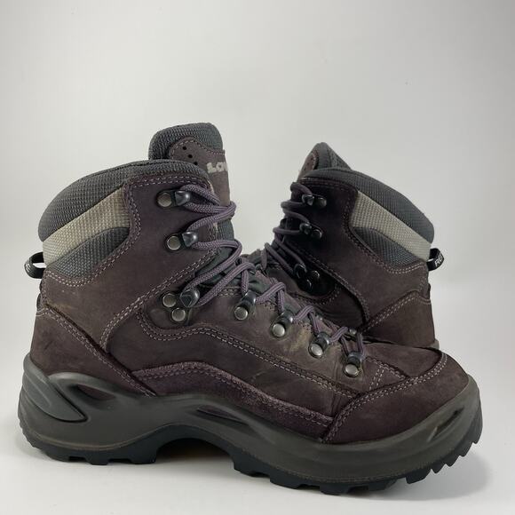 Lowa Renegade GTX Mid Hiking Boots Mid Goretex Womens Size 7.5 Purple Vibram - Picture 4 of 11